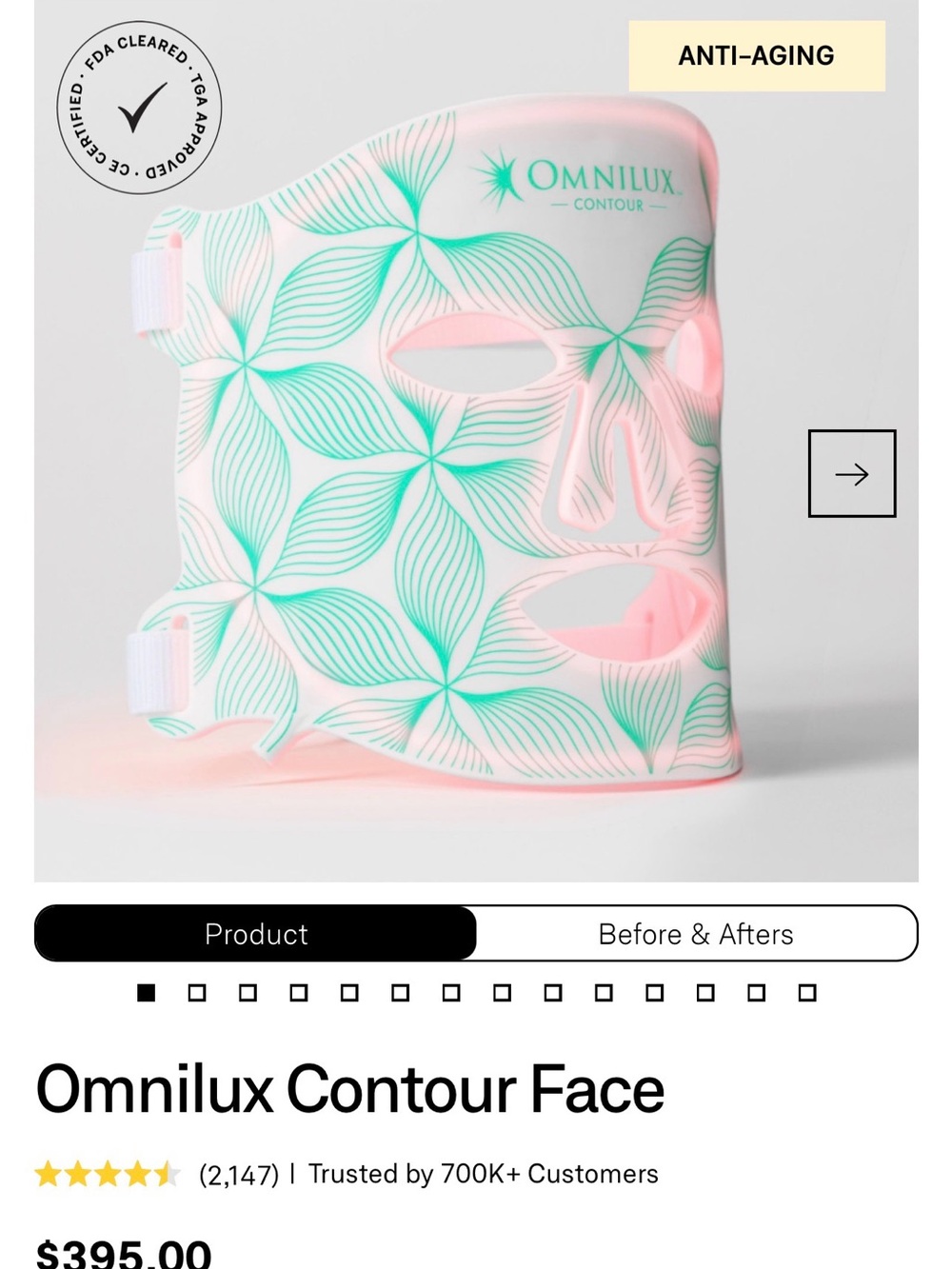 Omnilux Contour Face LED Mask — Pink & Teal